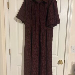 Tuckernuck Maroon Long Sleeve Lace Dress size XXL